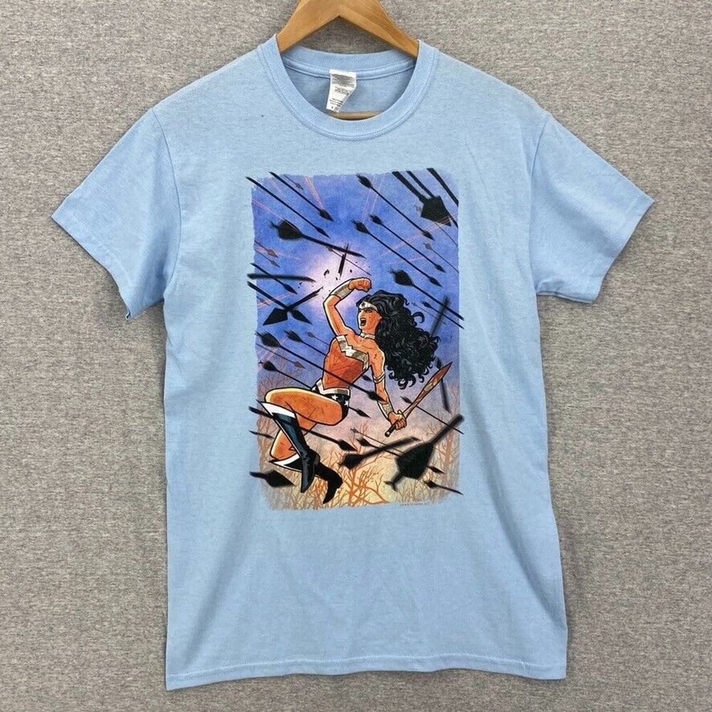 Gildan Shirt Mens Small Blue Short Sleeve Wonder Womans Graphic Tee